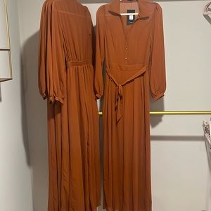 Brand new copper satin jumpsuit